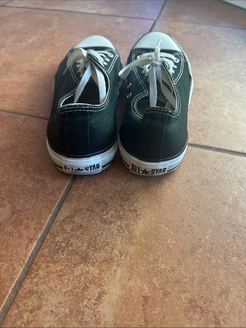 Converse Men's Black and White Low Top Canvas Sneakers - Picture 3 of 5
